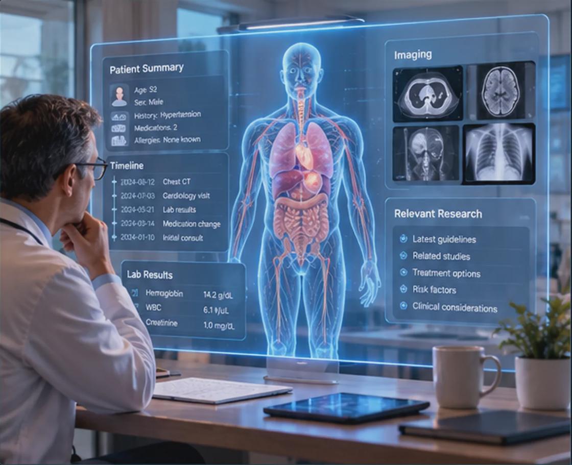Concept of physician-reviewed anatomical patient data, not a clinical simulation