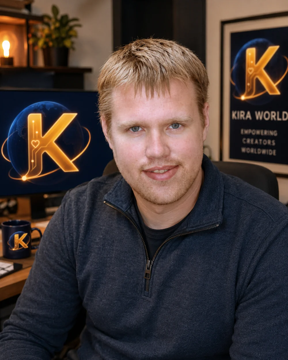 AI-assisted portrait of Robert McMurrer in a Kira World workspace